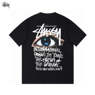 Stussy 100 % Grafite De Olho Masculino Original T-Shirt American Streetwear Tops De Manga Curta Para Casais