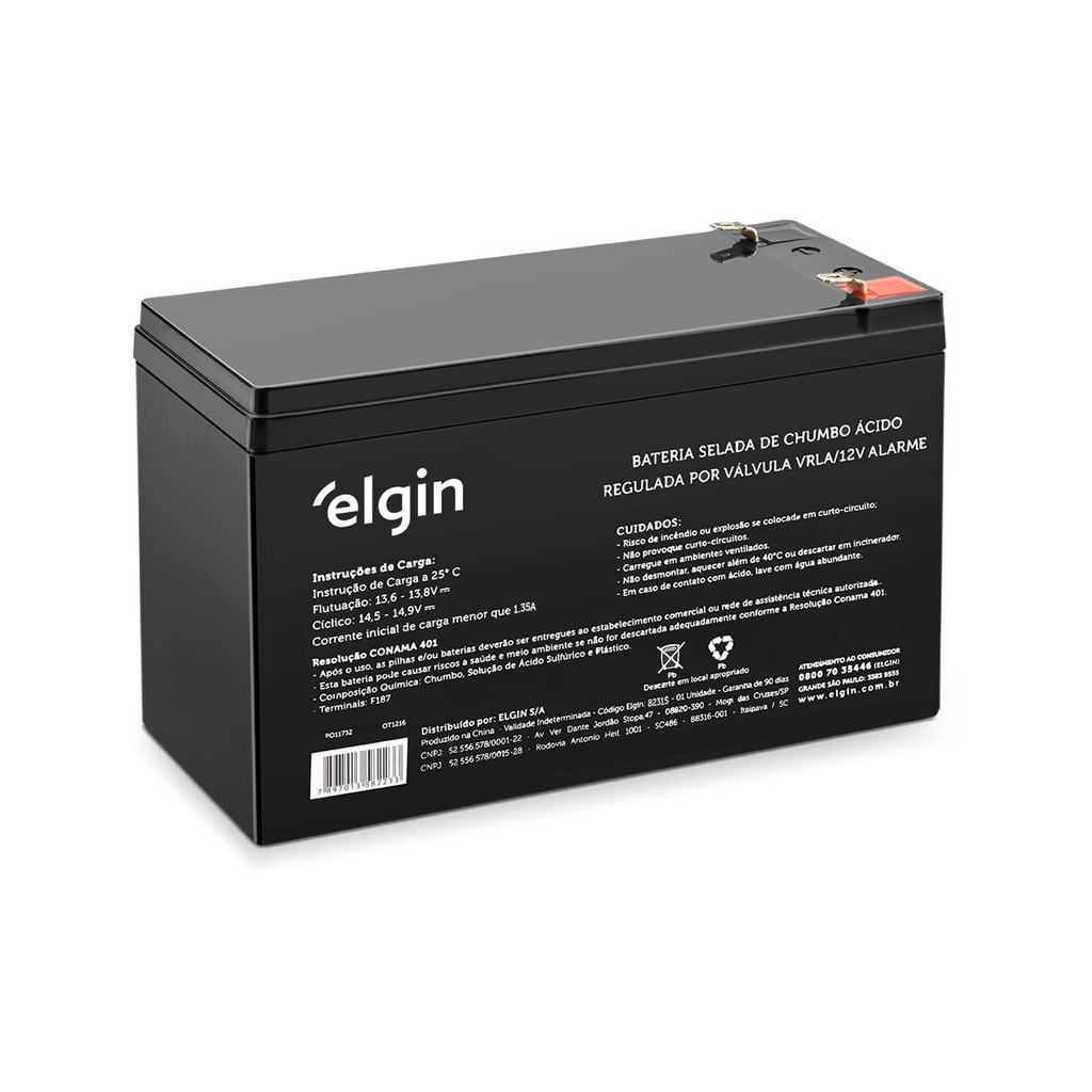 BATERIA SELADA DE CHUMBO VRLA 12V ALARME ELGIN