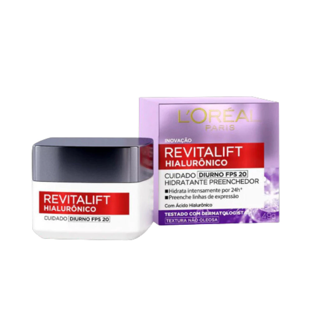 L'Oréal Paris Revitalift Hialurônico Diurno FPS 20 - Creme Facial Redutor de Linhas 49g