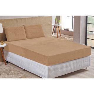 Lençol Plush Casal Padrão Manta Soft 3 Peças