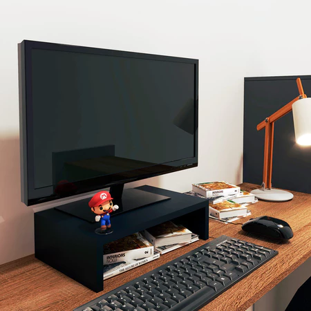 Base Monitor Suporte Para Telas MDF Preto