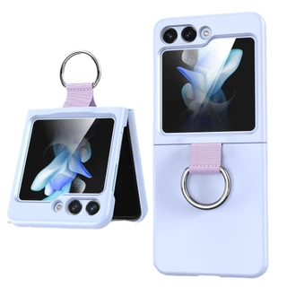 Adequado Para Samsung Z Flip 6 Caixa De Proteção De Anel De Fita Dobrável Flip5 Telefone Anti-Queda De Cor Sólida