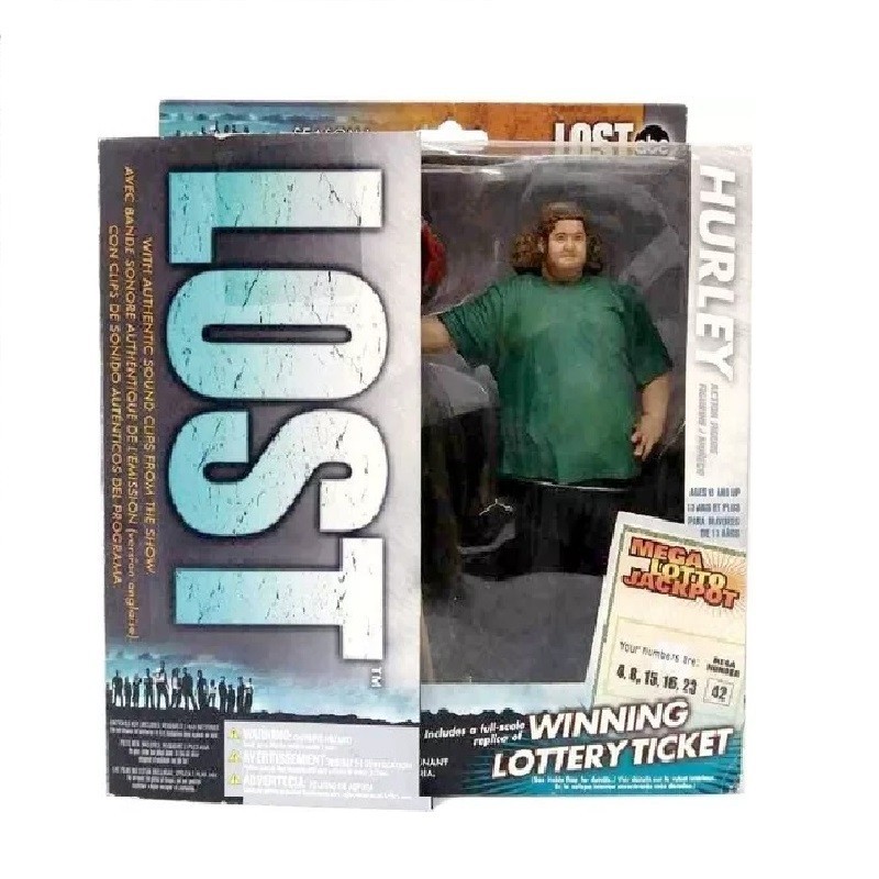 Action Figure Série Lost Temp.1 Hurley 6" 17 cms com diorama