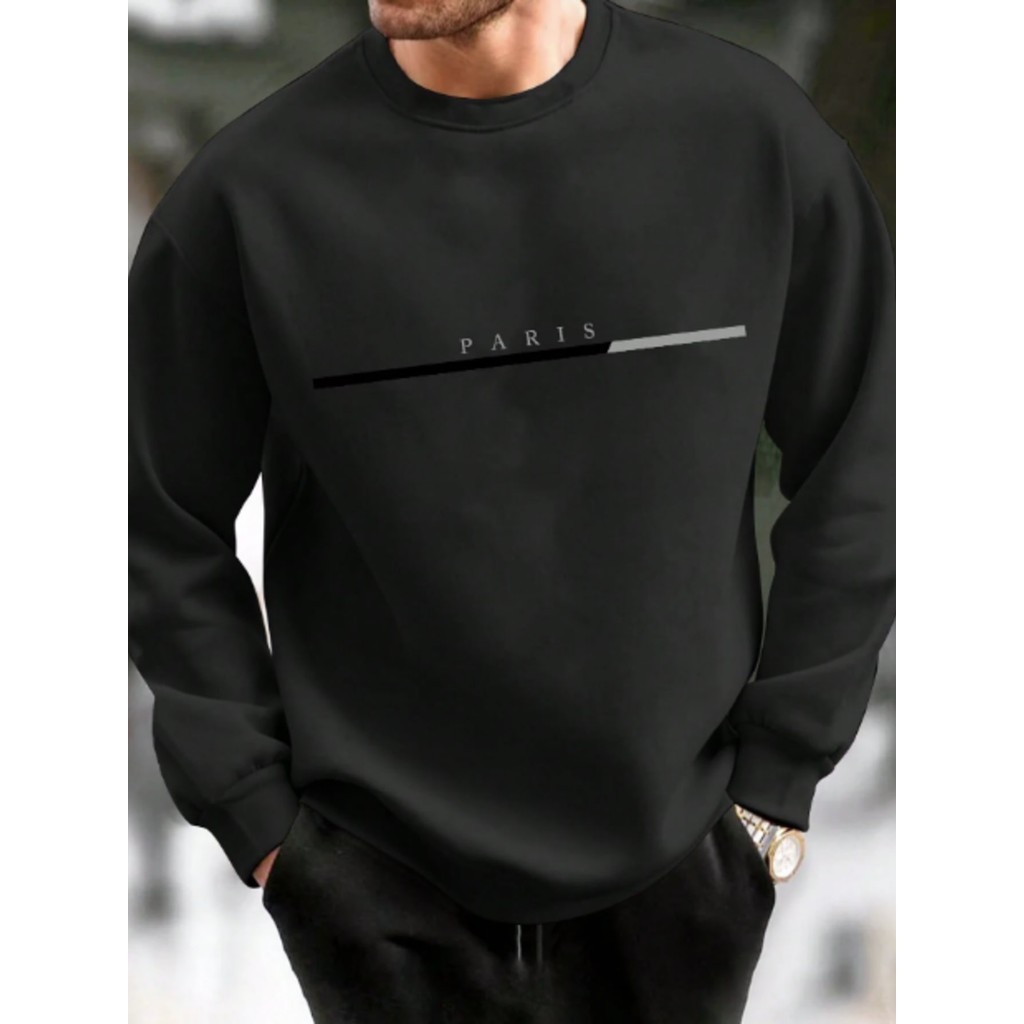 Moletom Gola Careca Masculino Paris Estampada