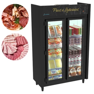 Refrigerador Expositor 842 L 2 Portas Auto Serviço Frios e Laticínios Blanc Kofisa em Oferta na Shopee