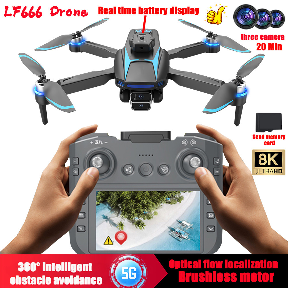 2025 LF666 Drone 8K Profissional HD Três Câmeras UAV 5G WIFI FPV Vídeo ...