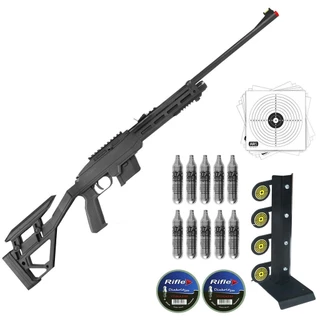 Kit Carabina Chumbinho 4.5mm Crosman 1077 Co2 Alvo Metal