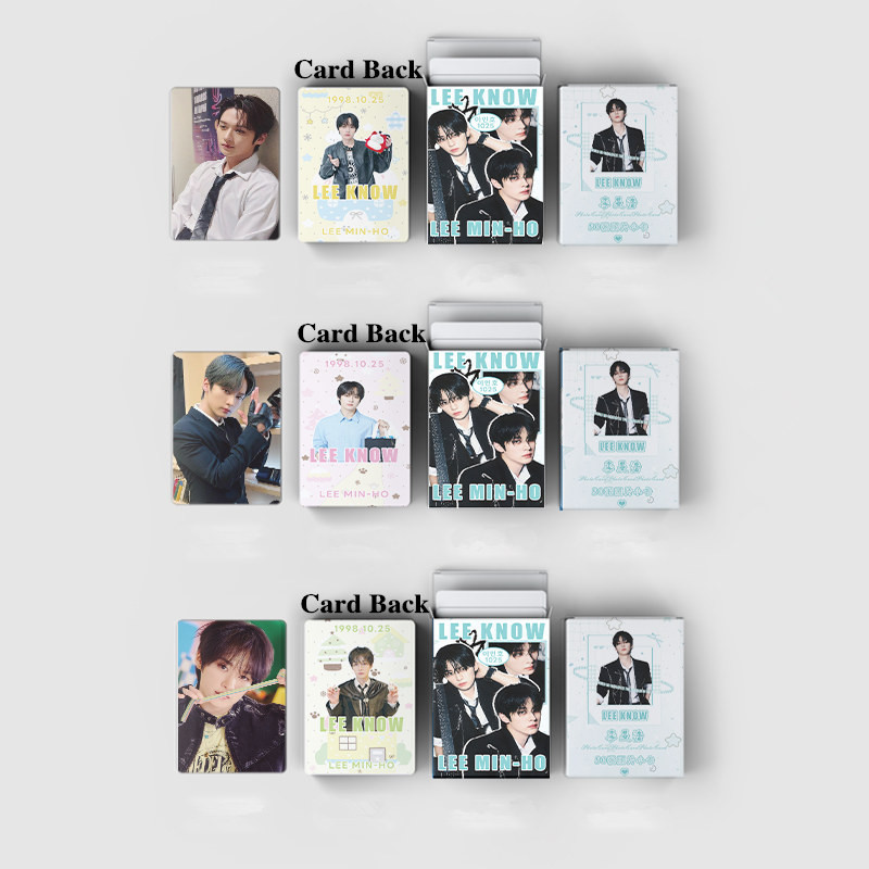 50 Pçs/Caixa Stray Kids LeeKnow Cartão Laser Photocard Holograma