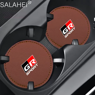 Para Toyota GR GAZOO RACING Yaris Hilux Corolla Prius Car Coaster Water Cup Acessórios Tapetes De Couro Antiderrapantes
