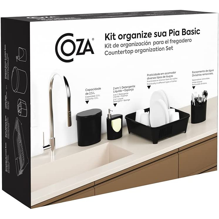 Kit Organizando Sua Pia Preto - Coza