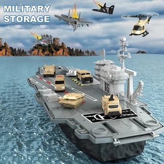 Montagem De Navio De Batalha Guerra De Aviões Mísseis Tanque De Transporte Blindado Veículo Militar Brinquedos Militares