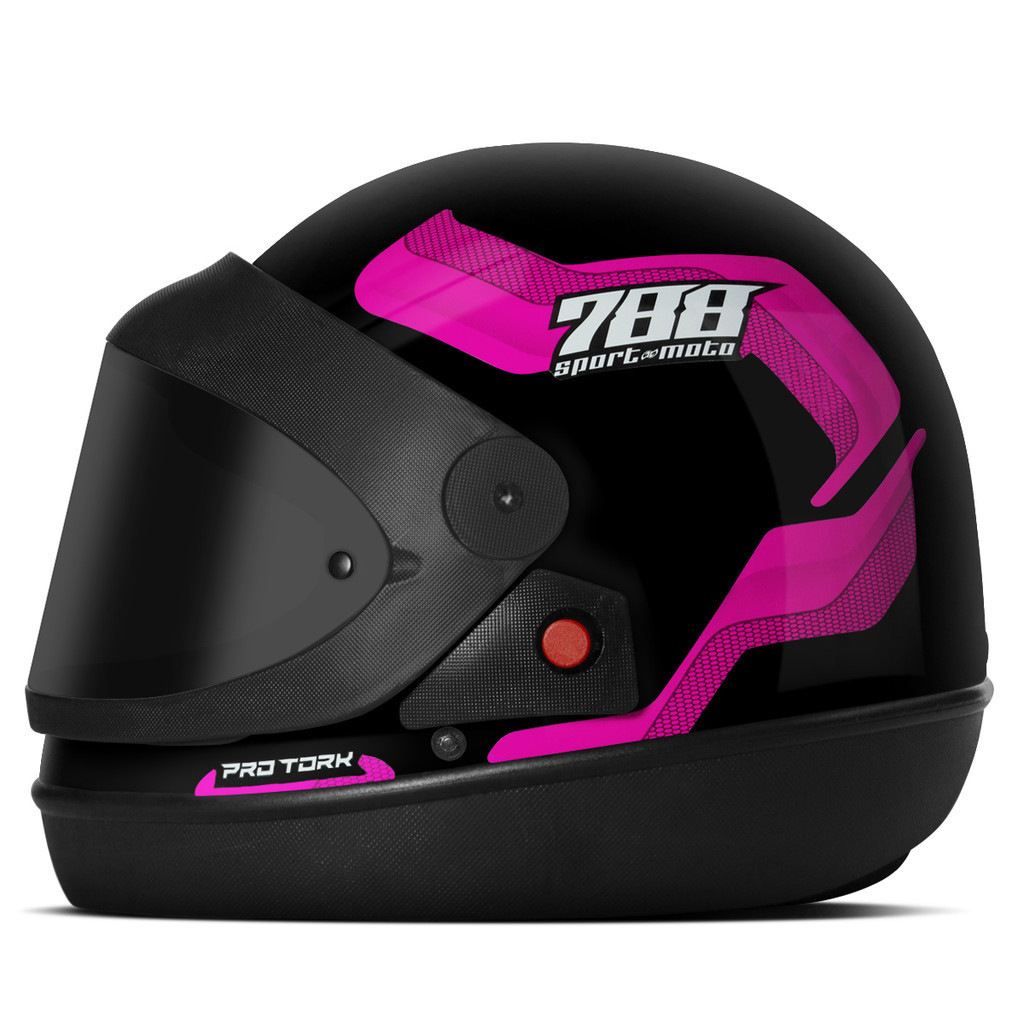 Capacete Moto Esportivo Automático Fechado Pro Tork Sport Moto 788 Masculino Feminino Viseira Fumê