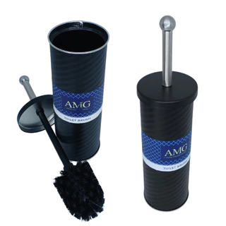 Escova Sanitária Inox Preto ou Branco Para Limpeza De Vaso Banheiro Suporte Higienização