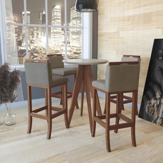 Conjunto Bistrô 1 Mesa com 4 Banquetas Altas Londres 