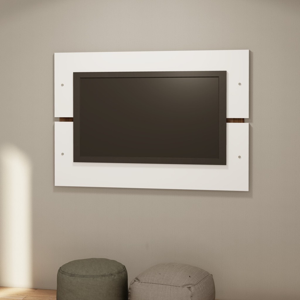 Painel para TV até 58 Polegadas 130cm Montreal Branco/Madeirado ...