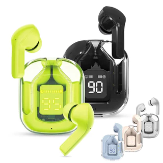 AIR31 TWS Fone De Ouvido Sem Fio Bluetooth 5.3 Ruído Cancelando Fones Com Visor Digital Estéreo HiFi Microfone Caixa Esportiva Transparente