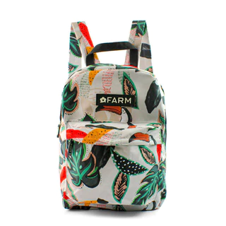 Mochila Farm Estampada Colorida Branca Fauna e Flora Tucano