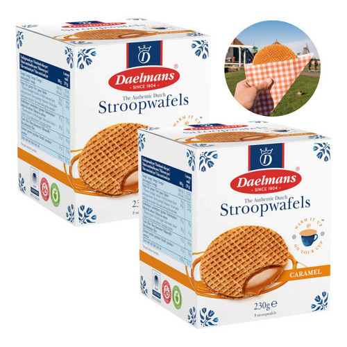 Kit 2 Caixa Biscoito Holândes Daelmans Stroopwafels Wafers