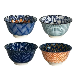 Conjunto de Mini Bowls em Cerâmica 4 Peças Mandalas