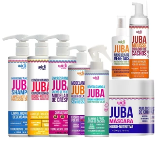 Kit Widi Care Juba Completo 8 Produtos Vegano Creme Pentear Encrespando Cabelo Tratamento Hidratação