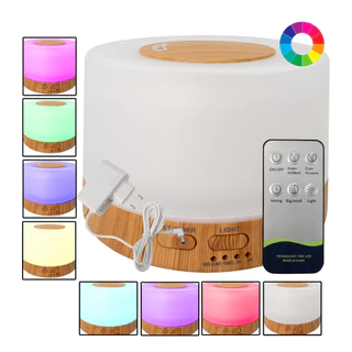Difusor De Aromas & Umidificador C/ 7 Cores 300ml Cor Marrom-claro