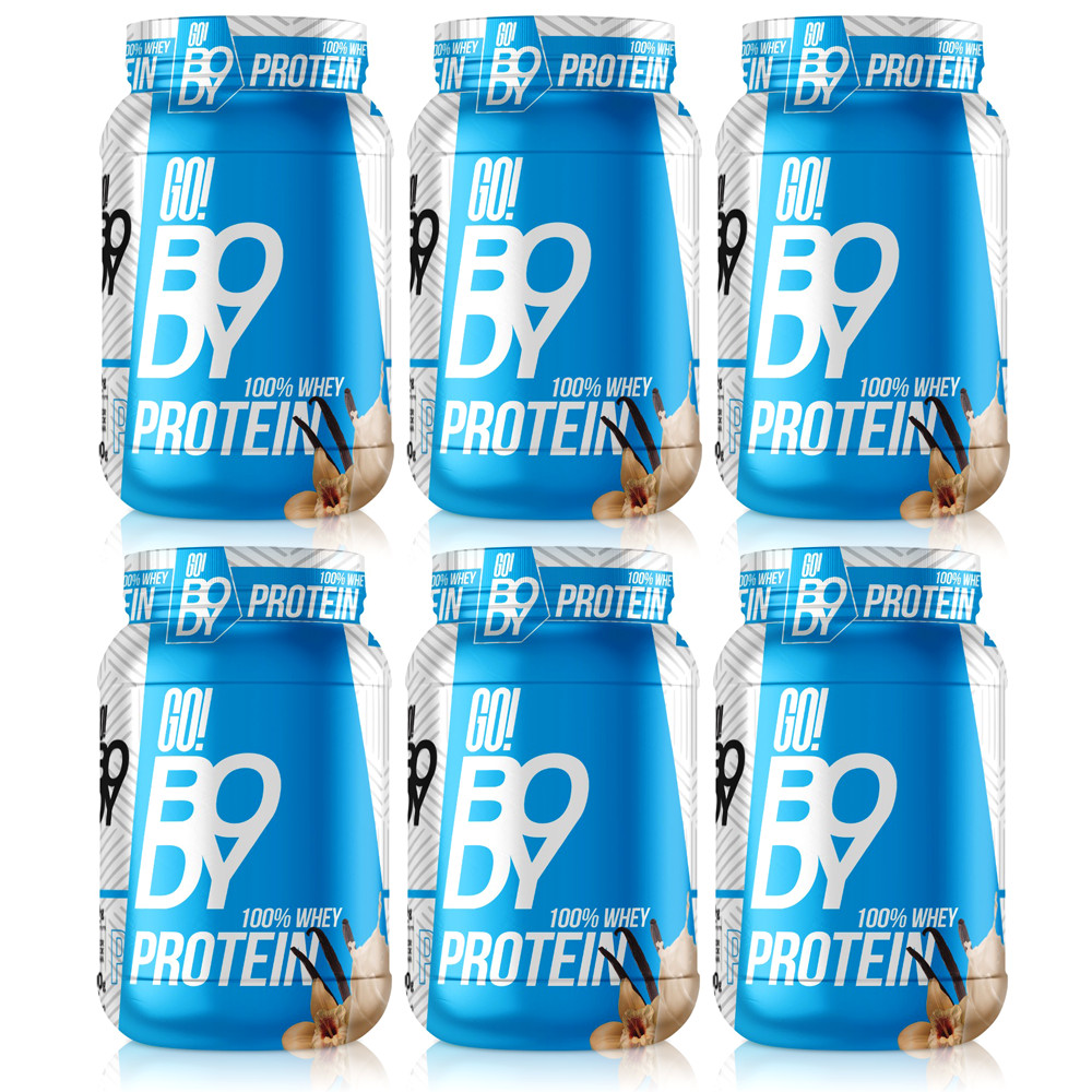 Kit 6 Potes De 100% Whey Protein Go Body Sabor Baunilha | Shopee Brasil