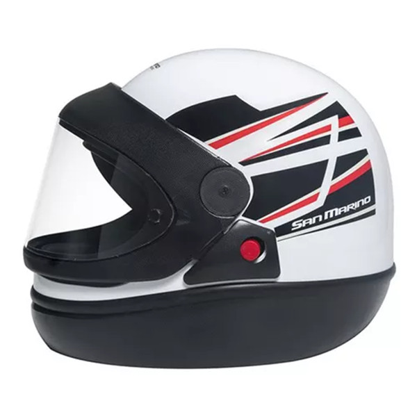 Capacete Taurus San Marino Tittanium Branco / Preto | Shopee Brasil