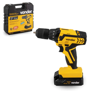 Furadeira Parafusadeira 3/8" bateria 12V com maleta e acessórios - PFV 012 - Vonder (110V/220V)