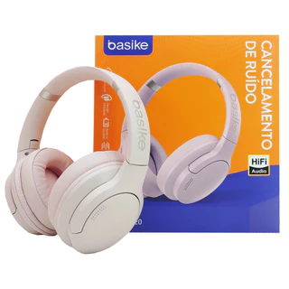 Basike head-mounted fone de ouvido sem fio Bluetooth tridimensional subwoofer de algodão girando cartão dobrável