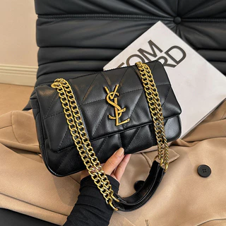 Moda High-End Leather Rhombus Shoulder Messenger Bag Grande Capacidade Saco Clássico em Cadeia Pequena Fragrância Trendy