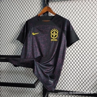 Brasil Jersey Masculino Goleiro 22 /23 B-L Preto Camisa Esportiva Futebol R94S KU3P