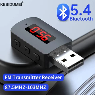 Transmissor USB Bluetooth 5.4 FM Com Microfone Kit De Chamada Mãos-Livres Para Carro Display Automático LED Receptor De Música De Áudio Rádio