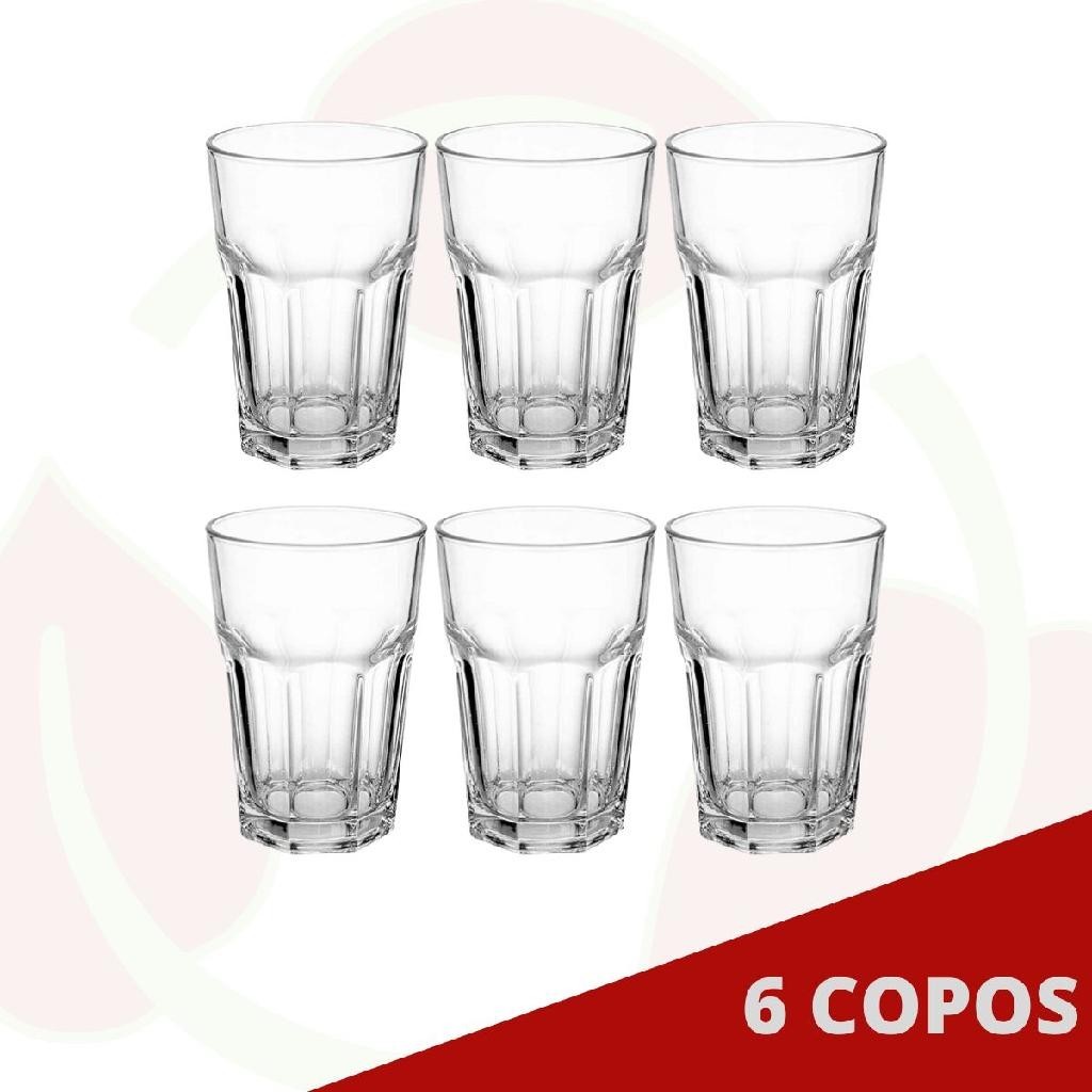 Conjunto 6 Copos de Vidro de Vitamina 350ML - Transparente