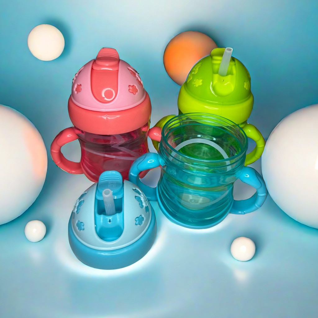 Copo Bebê Infantil Com Tampa E Canudo + Alça De Plástico | Shopee Brasil