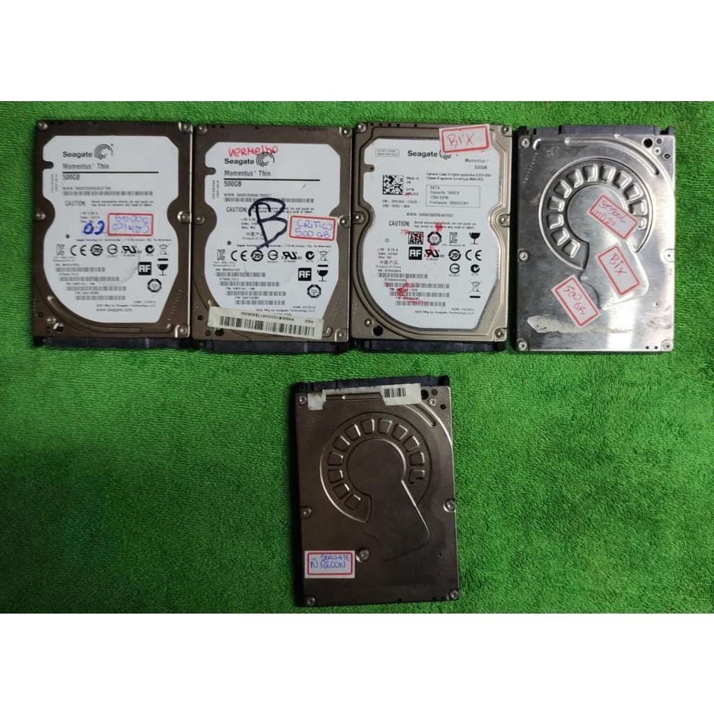 D E F E I T O lote 5 Hds Seagate notebook 500gb LEIA O ANUNCIO z u ...