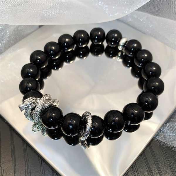 pulseira pulseira masculina Ano do dragão sorte fortuna Design Original ...