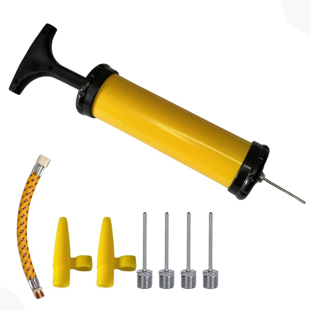 Bomba De Ar Para Encher Bola Boias Com 6 Bicos e Mangueira | Shopee Brasil
