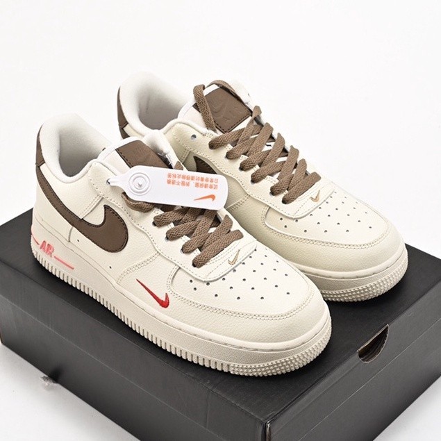 Nike Air Force 1 Baixo café marrom low-top sapatos casuais tamanho: 36-45