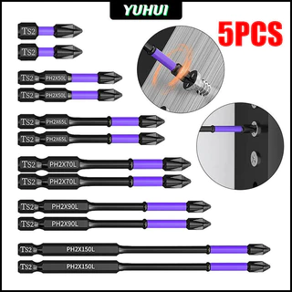 5pcs Chave de fenda Phillips de bits magnéticos antiderrapantes Manual da chave de fenda