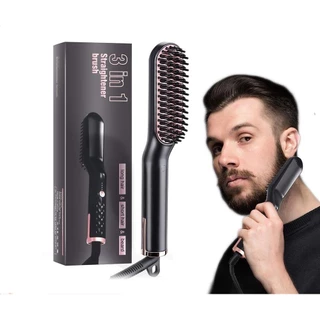 Alisador De Barba Masculino Escova Cabelo Multifuncional Penteador Chapinha Pente Elétrico bivolt 110v e 220v