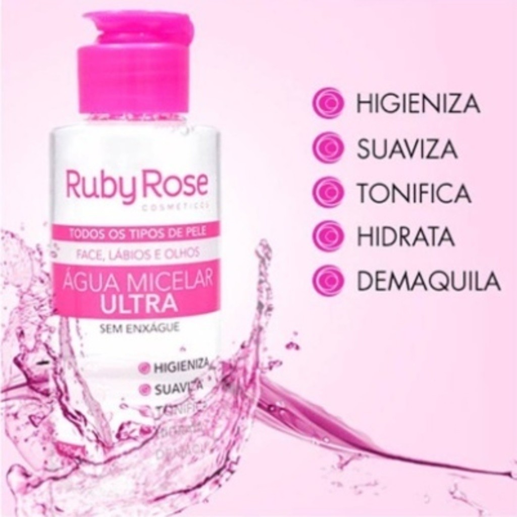 Água Micelar Ultra Ruby Rose Demaquilante Hb-300 - 120ml | Shopee Brasil