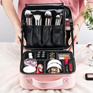 Saco Cosmético Portátil Para Mulheres Divisório Removível Cosméticos