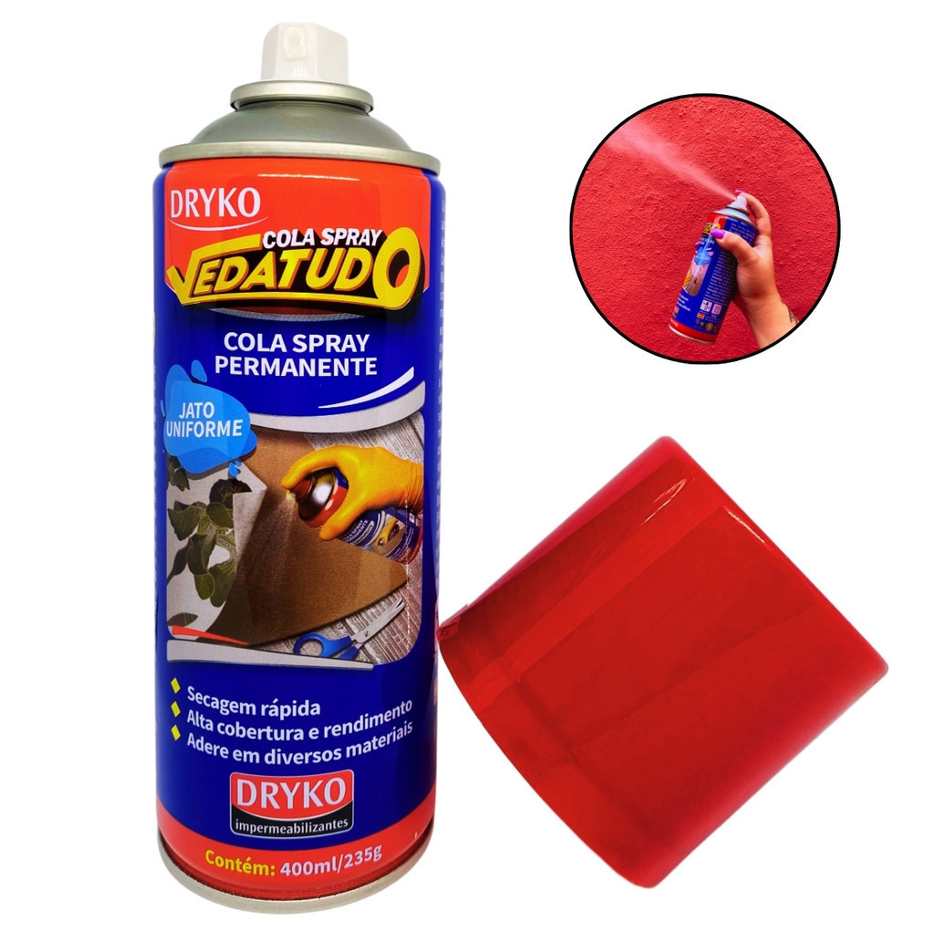 Cola Spray Permanente Papel De Parede Madeira Tecido 400ml Dryko ...