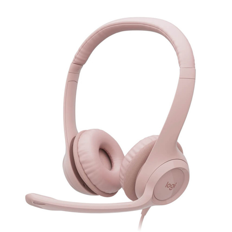 Fone De Ouvido Headset H390 Usb Comfort Logitech Stereo Pro Rosa Nota Fiscal