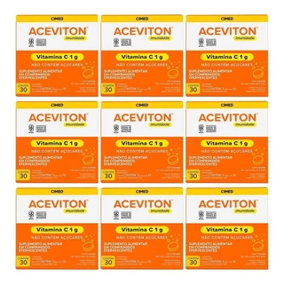 Kit 9 unidades Aceviton Vitamina C 1g 30 Comprimidos em Oferta na Shopee