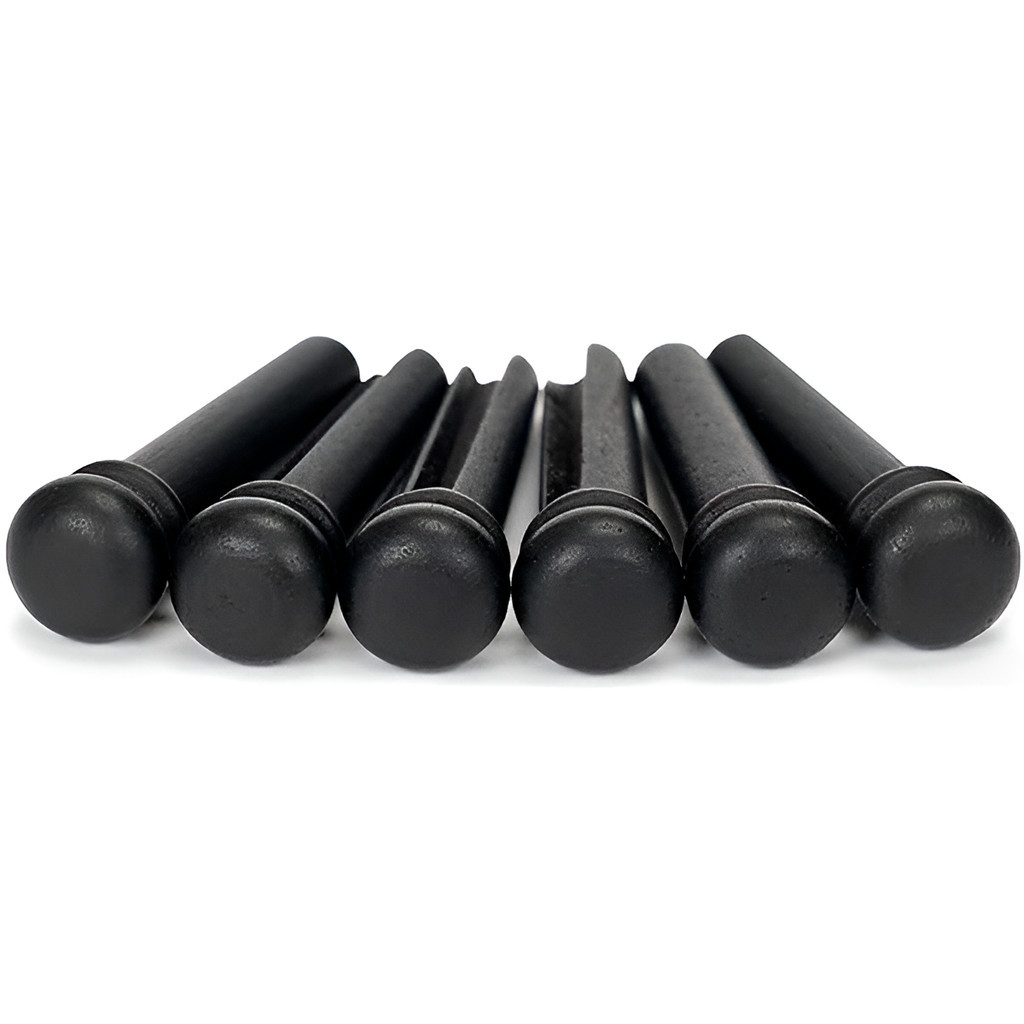 Kit 06 Pinos Madeira Nobre Ébano P/ Cavalete Violão Aço Folk