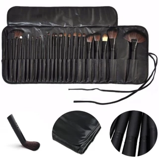 Kit 32 Peças Conjunto De Pincéis De Maquiagem Para Pó Sombra Delineador Lábios com estojo