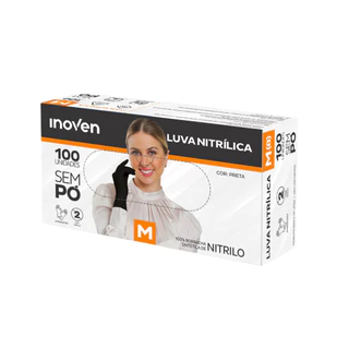 Luva Nitrílica sem Pó M CA 46975 100 unidades Inoven em Oferta na Shopee