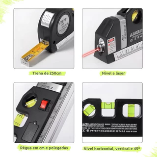 Nível Laser Profissional Trena C/ Tripé Horizontal Vertical Nivelador a laser