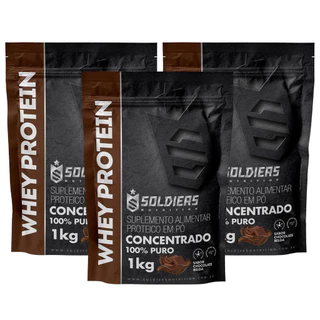 Kit: 3kg Whey Protein Concentrado - 100% Importado - Soldiers Nutrition